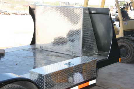 Trailer-mounted custom fuel-tank and toolbox